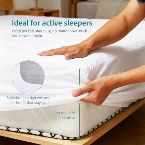 Mattress Topper California King Size, Soft Cotton Pillow Top Mattress Pad - Image 5