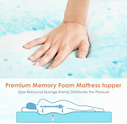 Sweetcrispy Memory Foam Mattress Topper, King Size, 2 Inch - Image 4