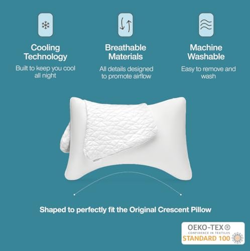 Coop Home Goods Cool Side Crescent Pillowcase, Queen Size Cooling Pillow Case - Image 2