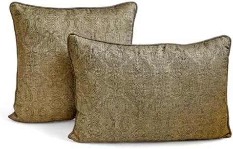 Antique Gold Decorative Lumbar Pillow Cover 12" x 16" | Pack of 2 Contemporary - Image 6