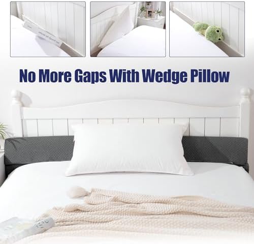 HOMBYS Wedge Pillow Headboard for Bed Gap, Foldable Bed Wedge Gap Filler Full - Image 6