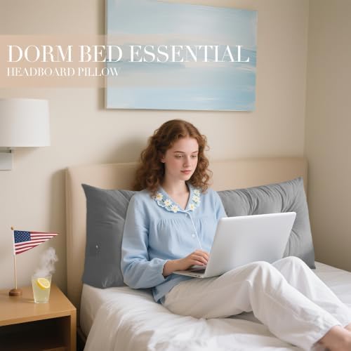 Wedge Headboard Pillow Twin XL, College Dorm Essentials Bed Reading - Image 3