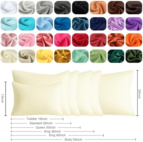 Queen Pillow Cases, 2 Pack, 20x30 in, Microfiber, Cream Yellow - Image 6