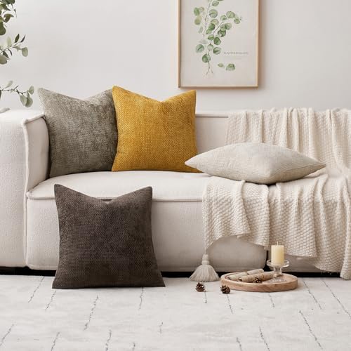 MIULEE Decorative Couch Throw Pillow Covers 20x20 in Mustard Yellow 2 Pack - Image 2