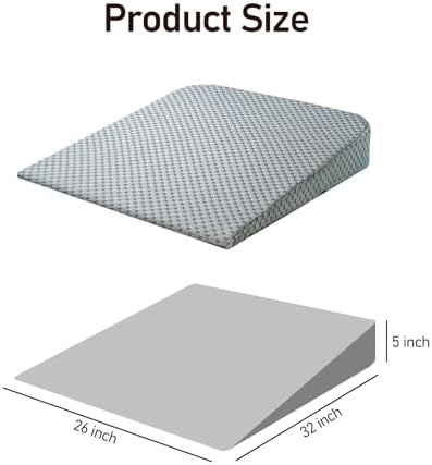Ultra-Length Wedge Pillow– Eases Sleep Apnea, Heartburn & Back Pain 5" High - Image 2