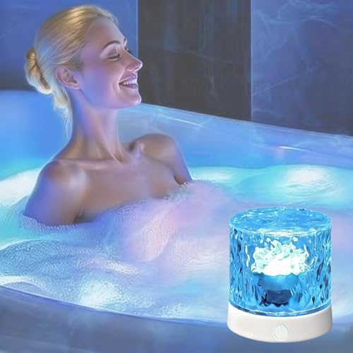 Rechargeable Shower Lights for Inside Shower-Ocean Wave Projector Light for Bathroom Bath Tub-Cordless LED Bathroom Lights 3D Water Ripple Light Ocean Lamp for Bathtub Relaxing Spa,Northern Aurora by Unknown
