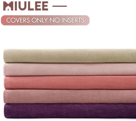 MIULEE Blush Pink Chenille Couch Euro Throw Pillow Covers - Image 7