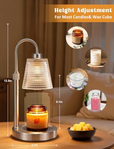 Satin Nickel Candle Warmer Lamp with Timer Home Decor Gifts for Women - Image 2