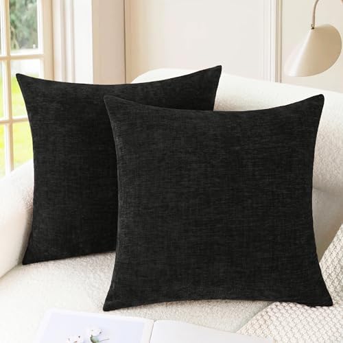 CaliTime Decorative Couch Throw Pillow Covers 20 X 20 Inches Black by CaliTime