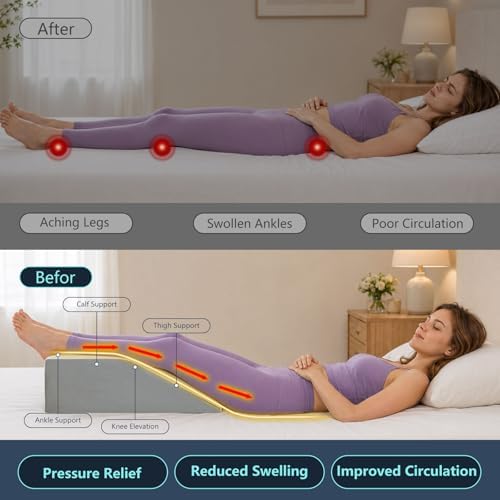 Yojoker Leg Elevation Pillow Blood Circulation, Memory Foam Wedge Pillow - Image 2