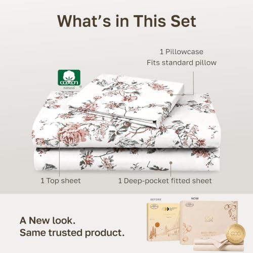 California Design Den Soft 100% Cotton Sateen Twin Sheets Set - Image 3