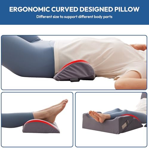 Ahpmeoa 6PCS Wedge Pillow Set for After Surgery, Back Pillow for Bed Sitting Up - Image 4