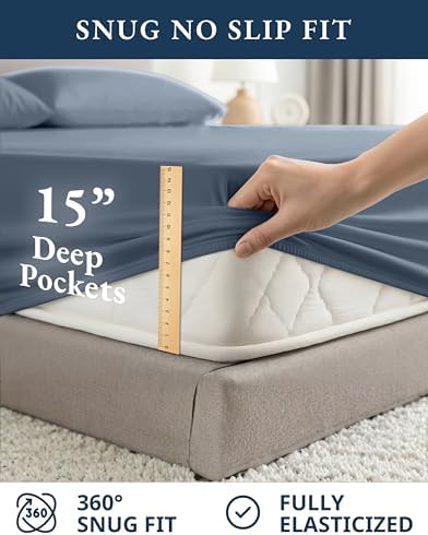 LANE LINEN Twin Sheet Set 100% Organic Cotton 3pc Percale - Image 7
