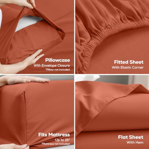 Twin Sheets Set, 3 Pieces 16" Deep Pocket Hotel Luxury Bed Sheets - Image 3