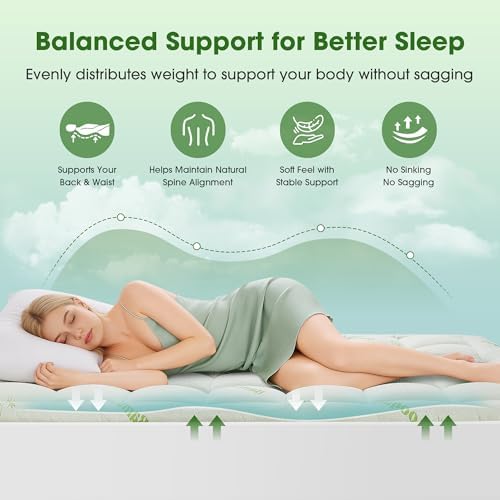 Mattress Pad King Size, Cooling Pillow Top Mattress Topper, Ultra Soft Viscose - Image 4