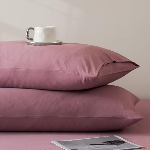 JELLYMONI 100% Washed Cotton Pillowcases, Envelope Closure 2-Pack by JELLYMONI