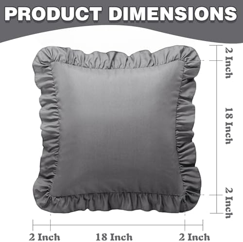 KKJIAF 2 Pack Ruffle Pillow Cases 18x18 Inches - Image 3
