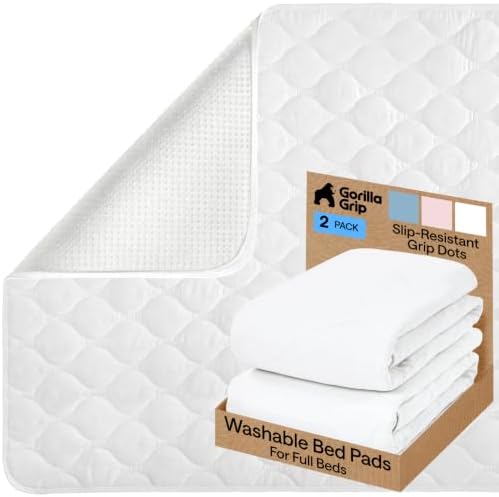 GORILLA GRIP Washable Reusable Underpads, 2 Pack White by GorillaGrip