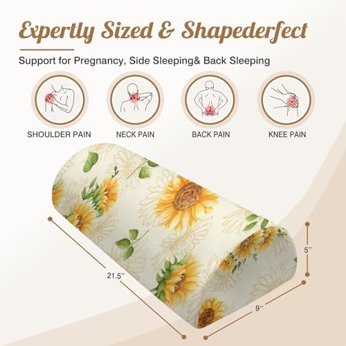 Knee Pillow for Back Sleeping – Half Moon Bolster Pillow for Under Knee While - Image 3