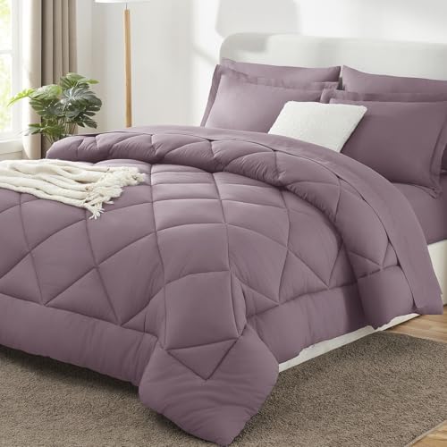 CozyLux Queen Comforter Set 88"x88" Dusty Purple by CozyLux