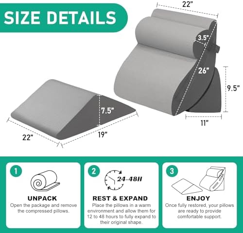 4PCS Wedge Pillow Set for After Surgery - Image 2