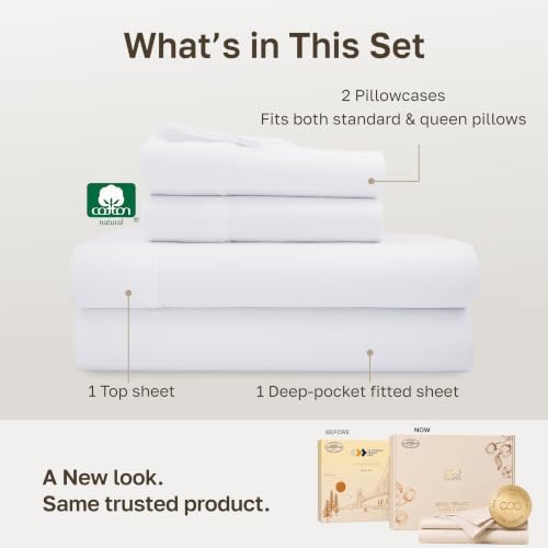 California Design Den Soft 100% Cotton Sateen Queen Bed Sheets Set - Image 3