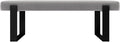 VANT Upholstered Bed Bench - Velvet Platinum Grey - Matte Black - Contemporary Modern, Bedroom Bench Seat, Hallway, or Entryway