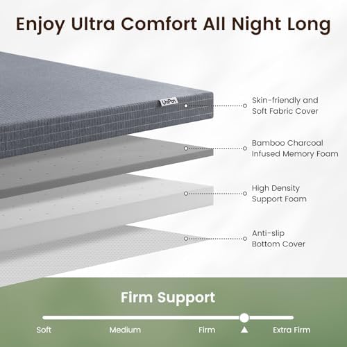 Firm Mattress Topper King 3 Inch, Frim Memory Foam Bed Topper - Image 4