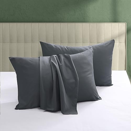 100% Egyptian Cotton Pillow Protectors Set of 2 King Size by ShunjieHome