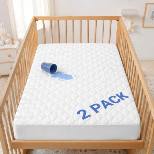 GRT 2 Pack Crib Waterproof Mattress Protector, Quiet Crib Mattress Cover by GRT
