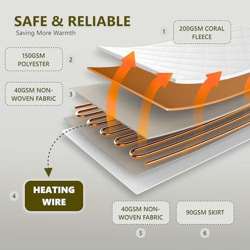 Heated Diamond Quilted Mattress Pad, King Size Dual Control, Soft Bed Warmer - Image 6