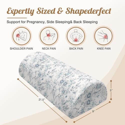 Knee Pillow for Back Sleeping – Half Moon Bolster Pillow for Under Knee While - Image 3