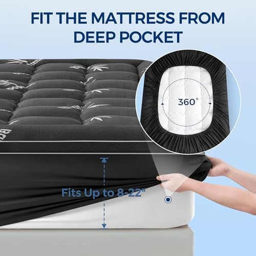 SakuraHome Full Size Mattress Topper, Extra Thick Pillow Top Mattress Pad - Image 6