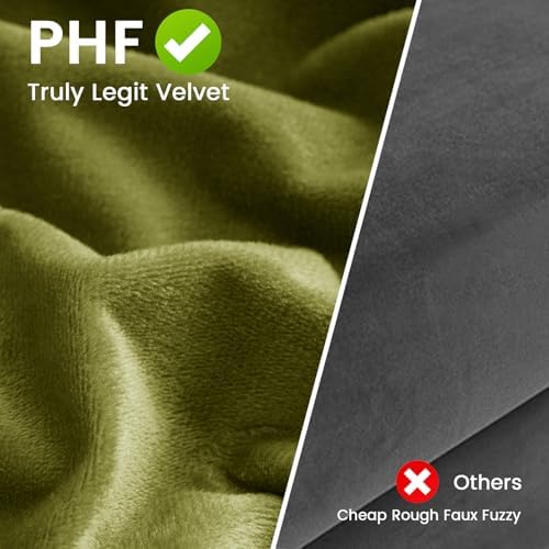 PHF Velvet Euro Shams 26" x 26", Olive Green, No Insert, 2 Pack - Image 3