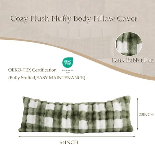 20"x54"Luxury Shaggy Faux Fur Body Pillow Cover, Bubble Fluffy Plush Bed Body - Image 2