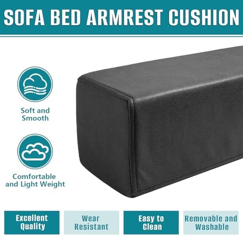 2 Pack Couch Arm Rest Pillow, High Density Foam Armrest Cushion, Removable & - Image 4