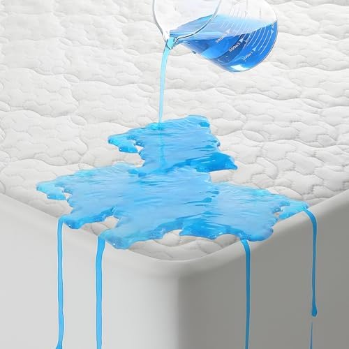 5 Sided Waterproof Mattress Protector Queen Size, Quilted Bamboo Rayon by WANALIT