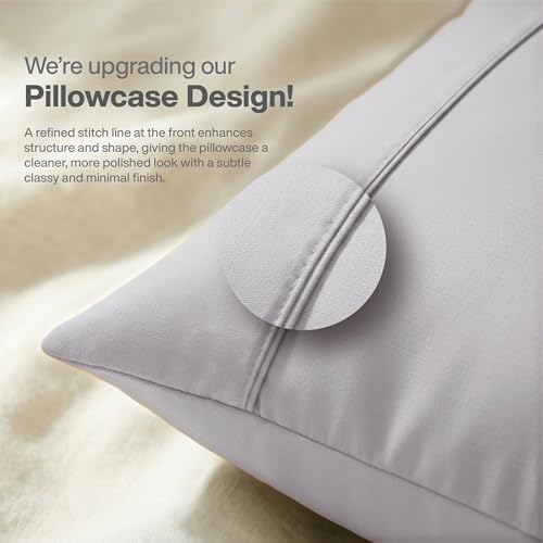 QUEENSBAY Queen Pillow Cases Set of 2, Microfiber Cooling Pillowcases, Soft - Image 2