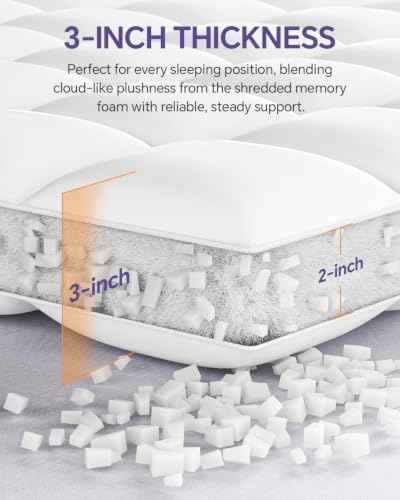ChiXpace Dual Layer 5 Inch Memory Foam Mattress Topper Queen - Image 2
