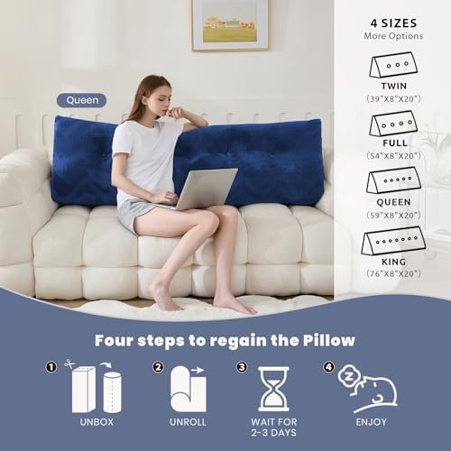 Zelladorra Headboard Pillow Twin, Triangular Wedge Pillow Headboard - Image 4