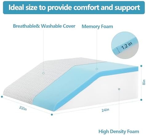 Nordjager Leg Elevation Pillow, 8 Inch Memory Foam Support Cushion - Image 3