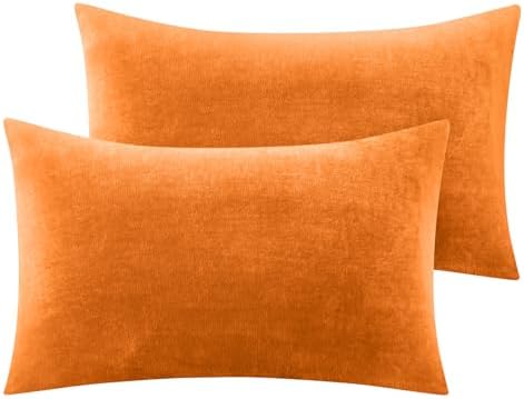 BEDELITE Flannel Pillowcases Standard Set of 2, Burnt Orange, 20x26 Inches by BEDELITE