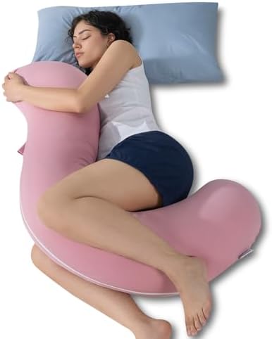 QUEEN ROSE Body Pillow for Side Sleepers, Cooling S Shaped Hug Pillow by QUEENROSE