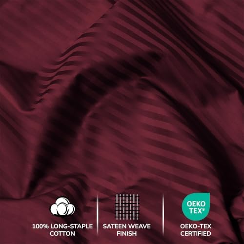 Feather & Stitch 100% Cotton Sateen 500 TC King Size Bed Sheet Set - Image 5