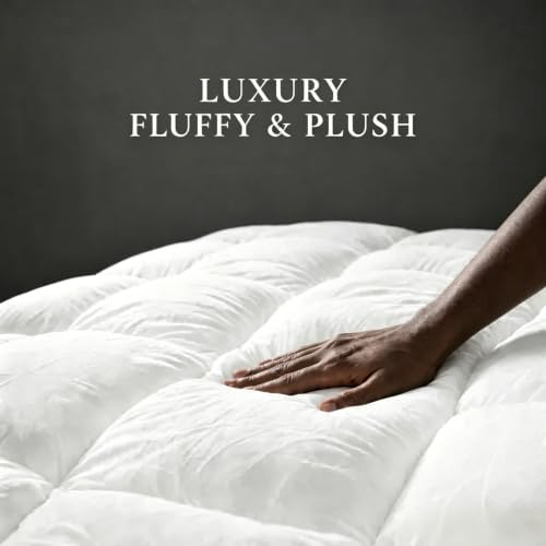 100% Cotton Mattress Topper Twin Size, Plush Pillow Top Mattress Topper - Image 4