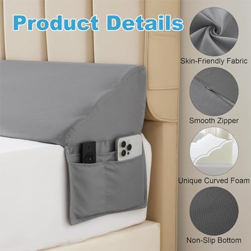 MEGCXIT Queen Bed Wedge Pillow for Headboard - Image 3
