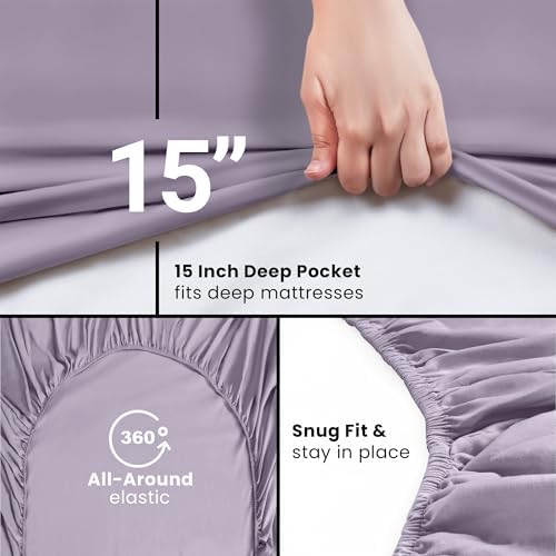 Twin Fitted Sheet, Ultra Soft Fits Up to 15 Inch Deep Pocket - Image 3