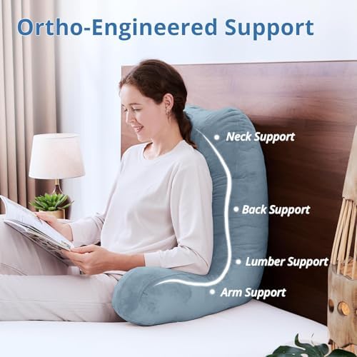 Sasttie Reading Pillow for Bed, Back Pillow for Sitting Up - Image 5