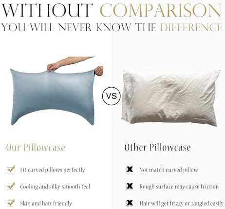Cooling Side Sleeper Curved Pillowcase King 1 Pack 20 * 36 Aqua Blue - Image 2
