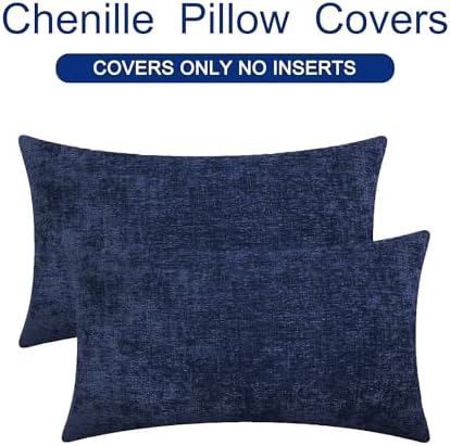 CaliTime Decorative Couch Throw Pillow Covers 26 X 16 Inches Navy Blue - Image 6